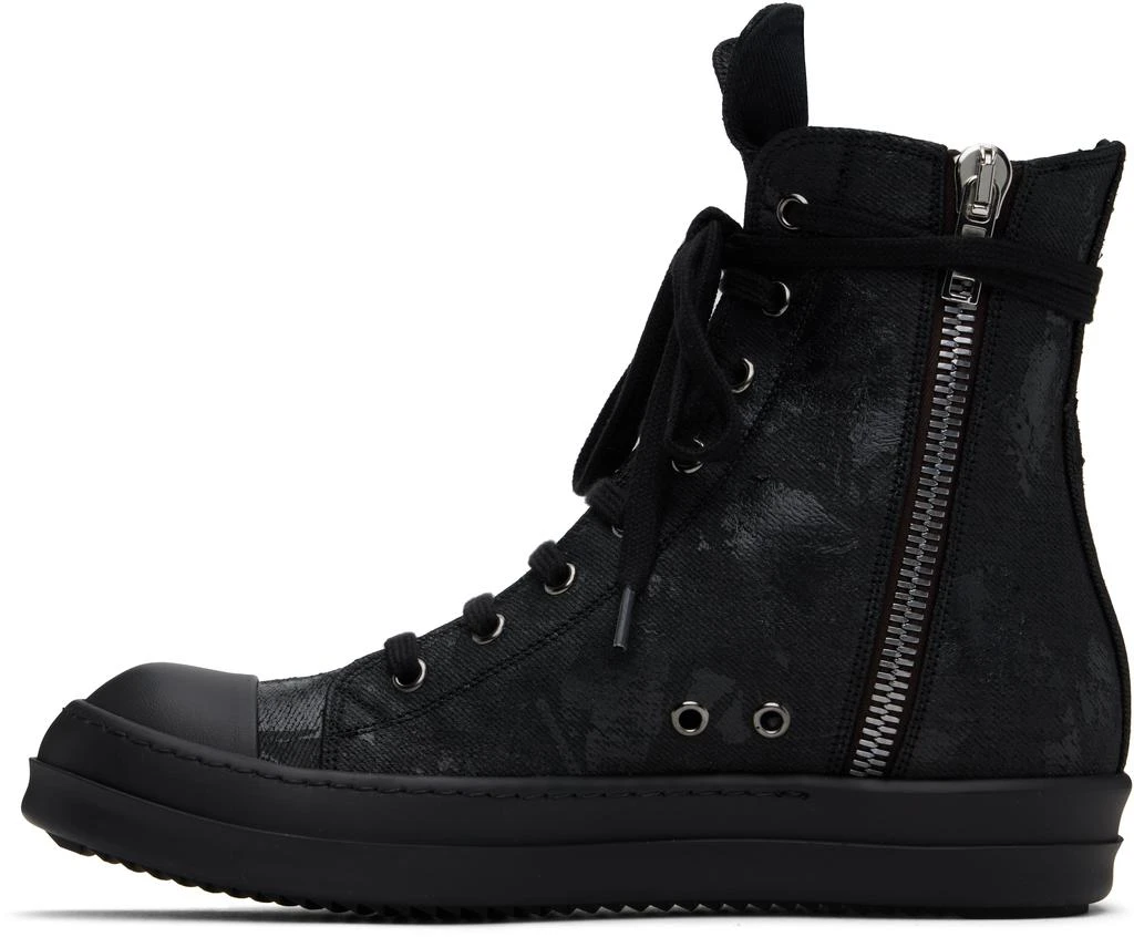Rick Owens DRKSHDW Black Hollywood Megacrust Denim Sneaks Sneakers 