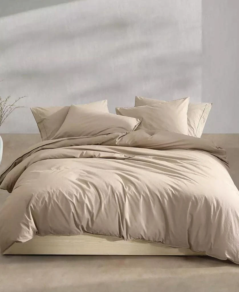 Calvin Klein Washed Percale Cotton Solid 3 Piece Comforter Set 1