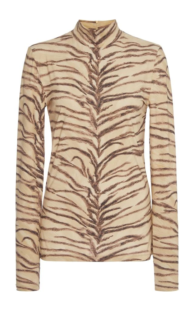 Stella McCartney Stella McCartney - Tiger-Print Jersey Turtleneck Top - Print - XS - Moda Operandi 1