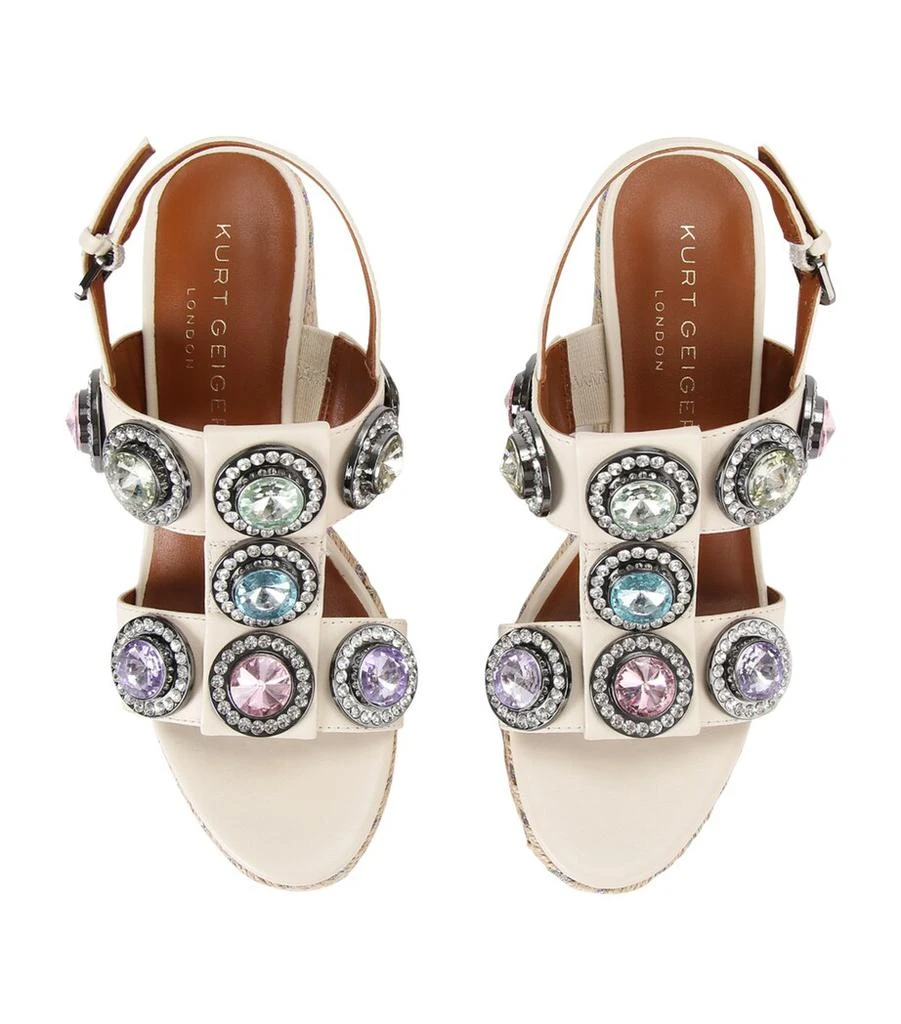 Kurt Geiger Leather Embellished Octavia Heeled Wedges 105 4