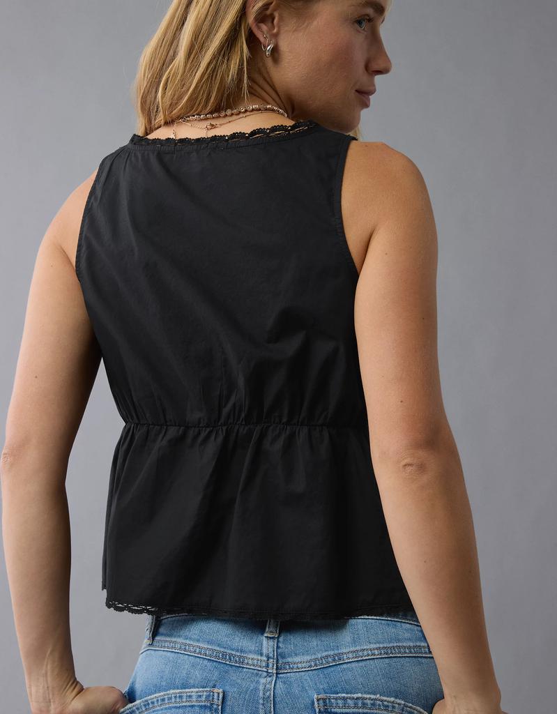 AE AE Tie Front Scoop Neck Flyaway Tank Top