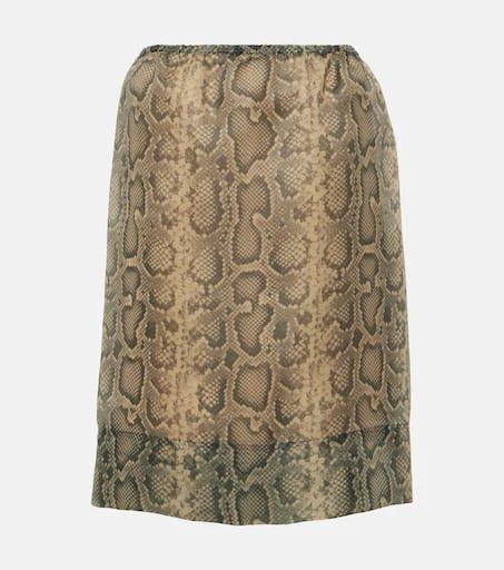 Max Mara Desio snake-effect organza midi skirt 1