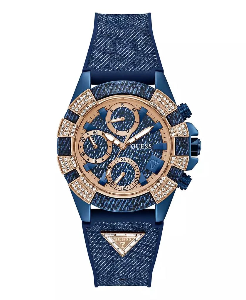 GUESS Women's Multi-Function Blue Denim/Silicone Watch 39mm 1