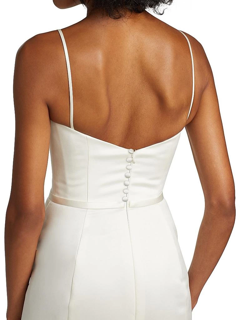Amsale Duchess Satin Sheath Dress 6