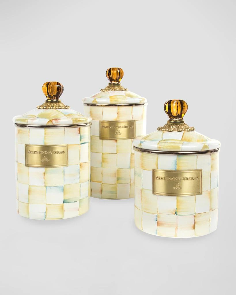 MacKenzie-Childs Parchment Check Medium Canister 1