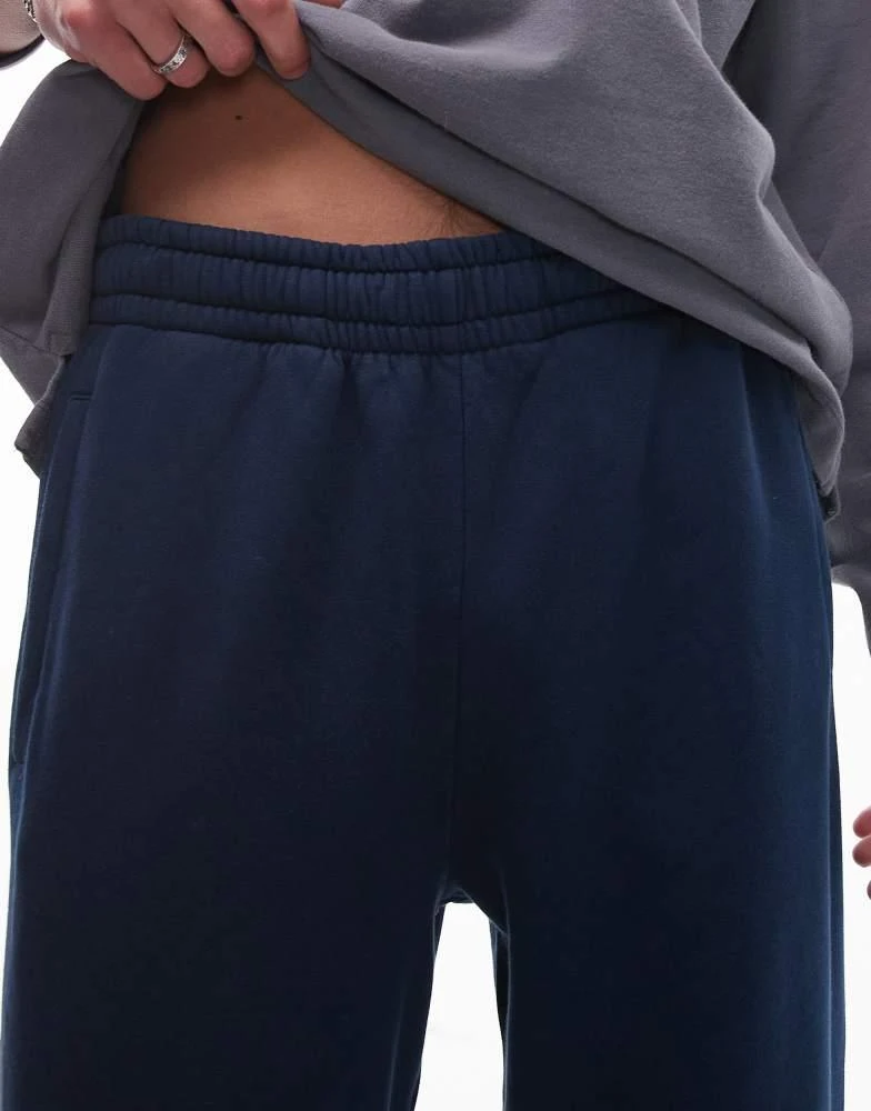 Topman Topman washed straight leg jogger in blue 3