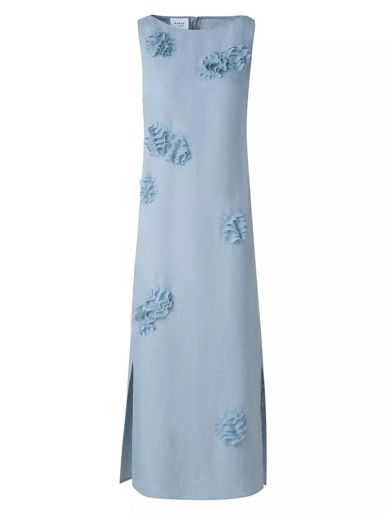 Akris Carnation Appliquèd Linen Midi-Dress 1