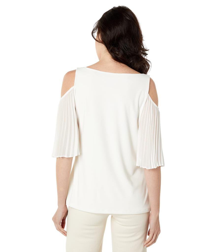 Vince Camuto Short Sleeve Cold-Shoulder Smock Bottom Blouse