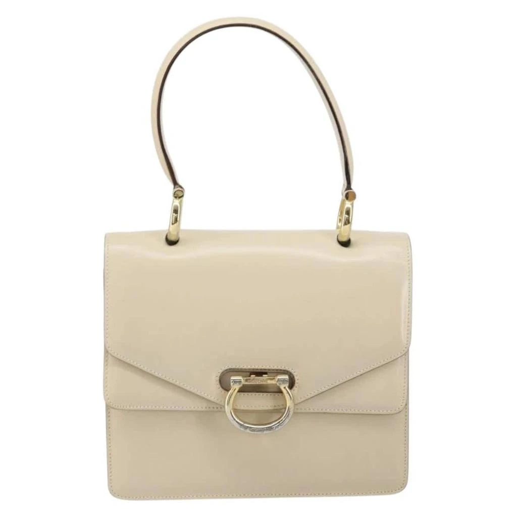 Celine Vintage Top Handle Bag Glazed Leather Leather Handbag (Pre-Owned)