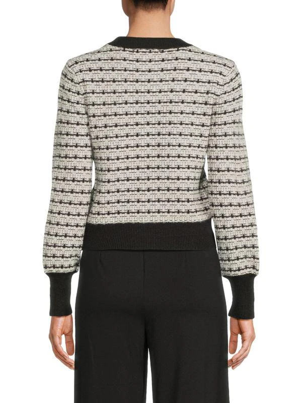 Ellen Tracy Two Tone Faux Button Sweater 2