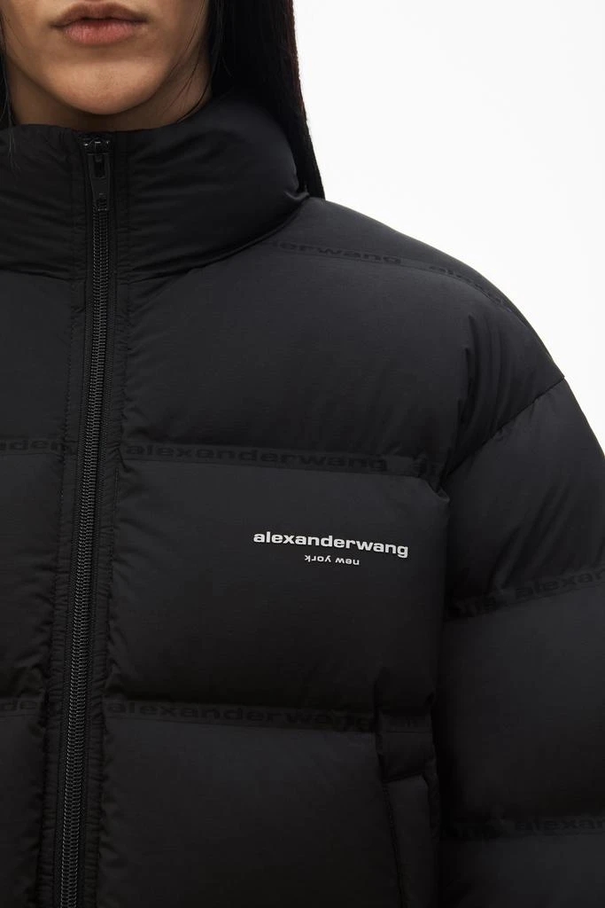 Alexander Wang cropped puffer coat with reflective logo 5
