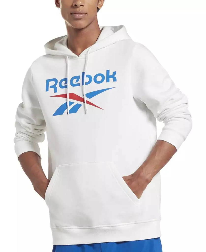 Reebok Men's Identity Classic-Fit Stacked Logo-Print Fleece Hoodie