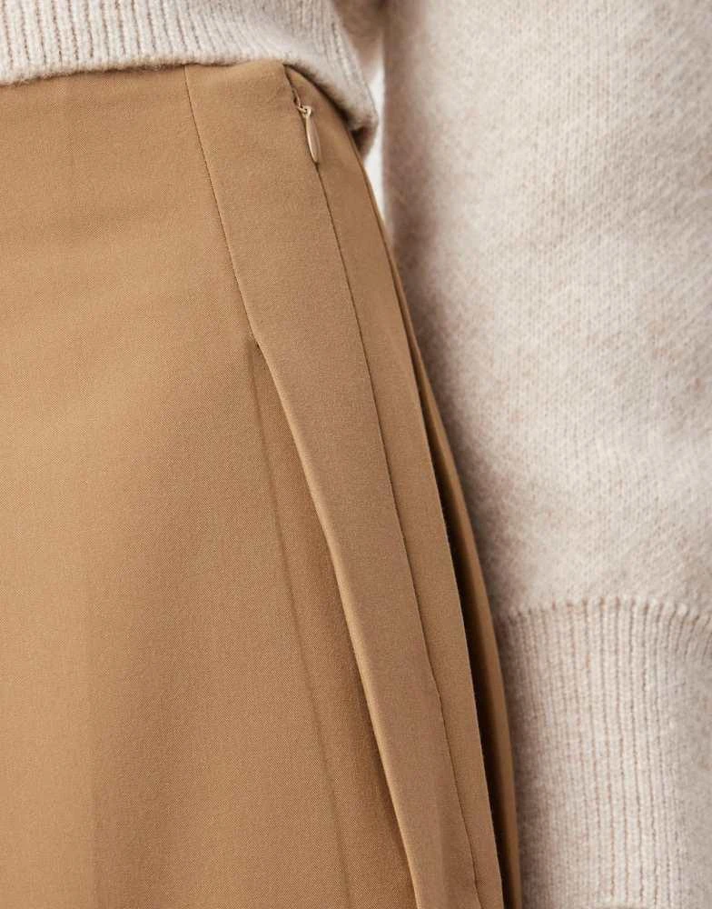 ASOS ASOS DESIGN tailored pleated mini skirt in camel 3