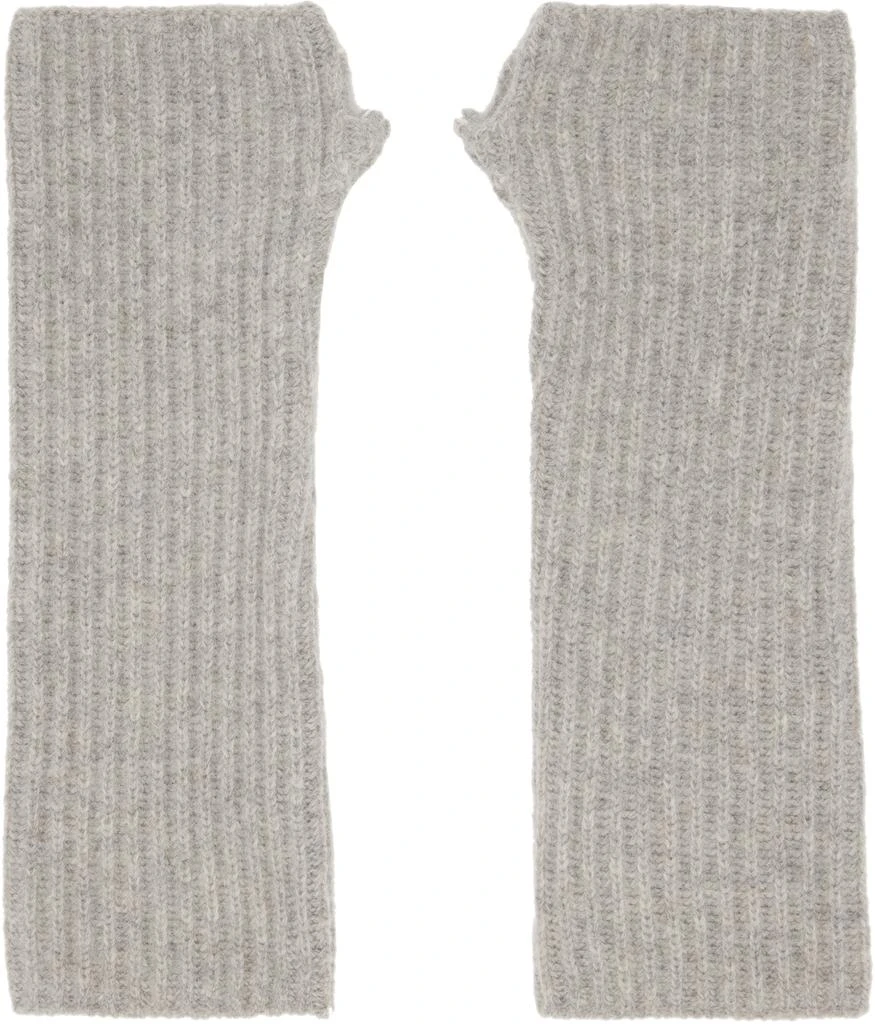 MM6 Gray Fisherman Knit Arm Warmers 2