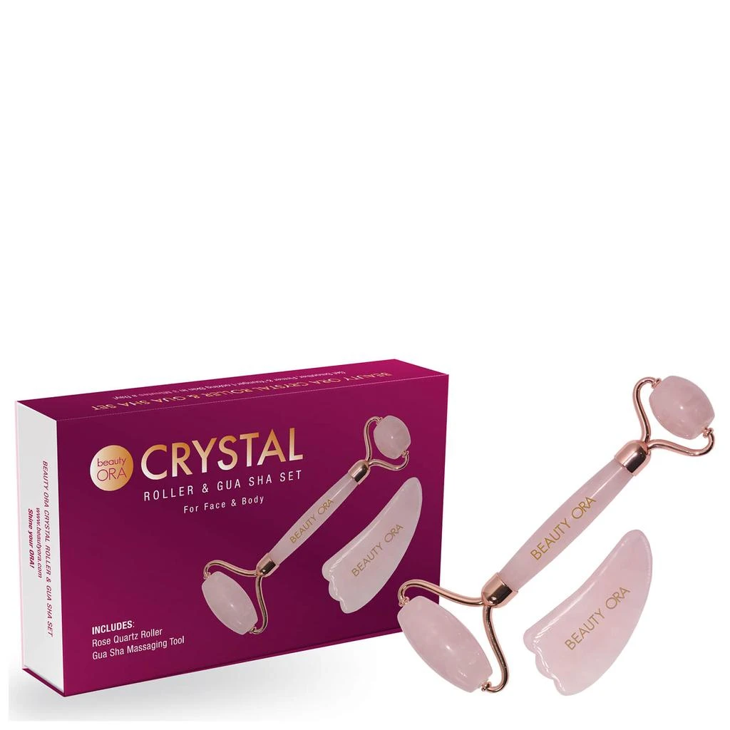 Beauty ORA Beauty ORA Crystal Roller and Gua Sha Set for Face and Body - Rose Quartz 5