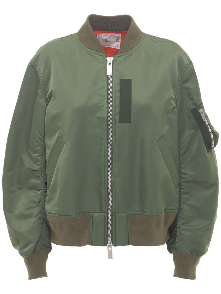 SACAI Zip-up Nylon Bomber Jacket