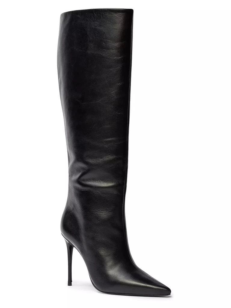 Black Suede Studio Ally Leather 100MM Boots 3