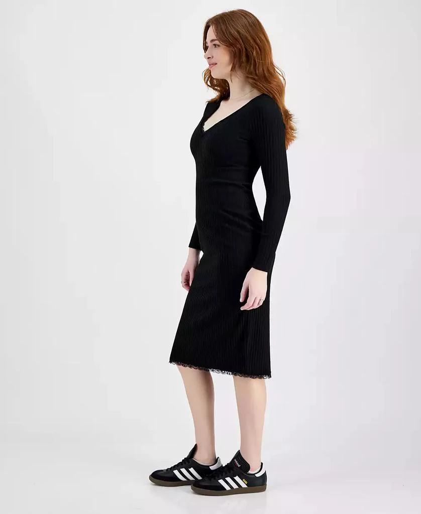 Planet Heart Juniors' Rib-Knit Long Sleeve Midi Dress 3
