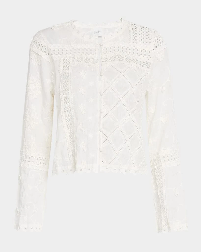 Johnny Was Calista Cropped Lace-Inset Jacket 1