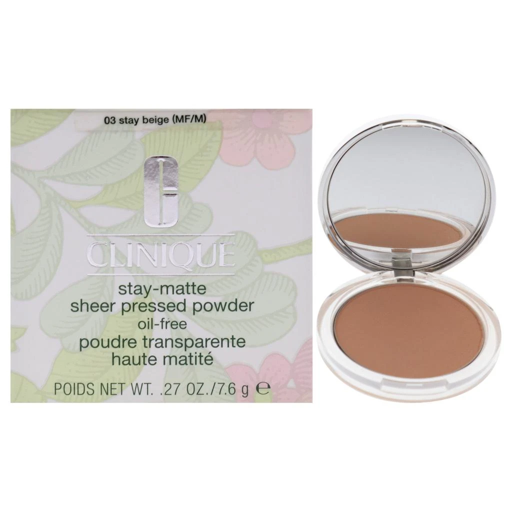 Clinique Stay-Matte Sheer Pressed Powder - 03 Stay Beige (MF-M) - Dry Combination To Oily by  for Women - 0.27 oz Powder