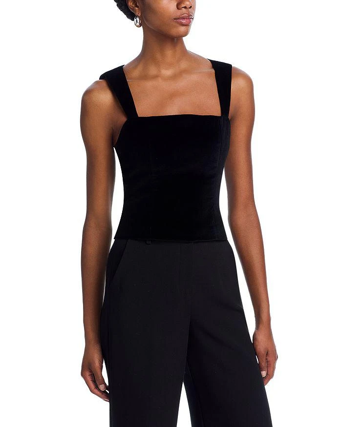 Alice + Olivia Keria Sleeveless Velvet Tank Top 1
