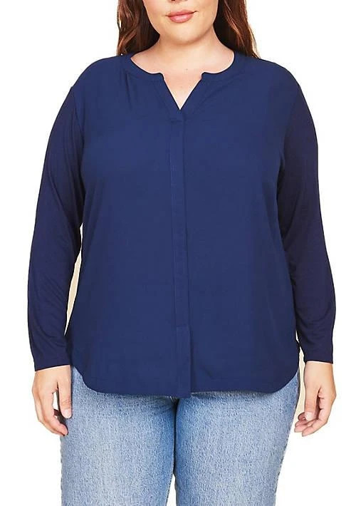 DR2 by Daniel Rainn By Daniel Rainn Long Sleeve V Neck Blouse 1