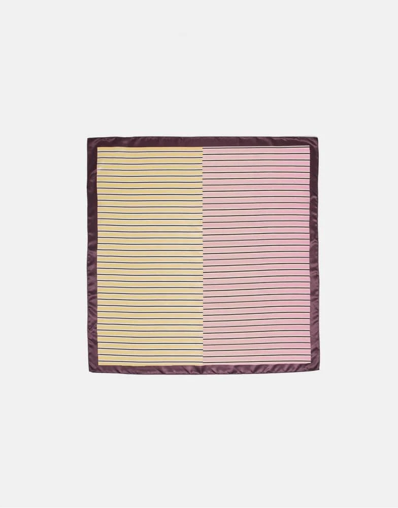 Stradivarius Stradivarius Contrast stripe scarf in gold