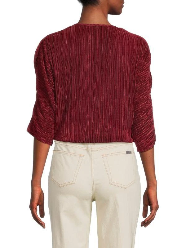 Renee C. Plisse Twist Crop Top 2