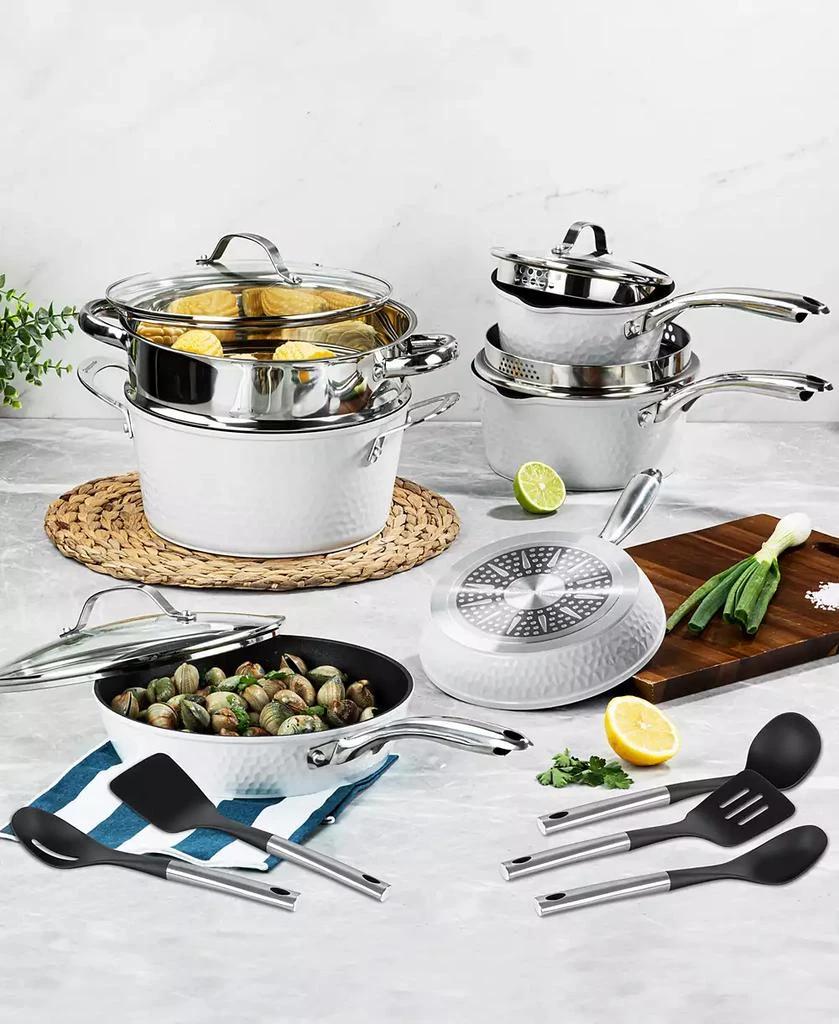 GraniteStone Granite Stone Diamond Charleston Collection Hammered Aluminum Nonstick 15-Piece Cookware Set with Utensils 2