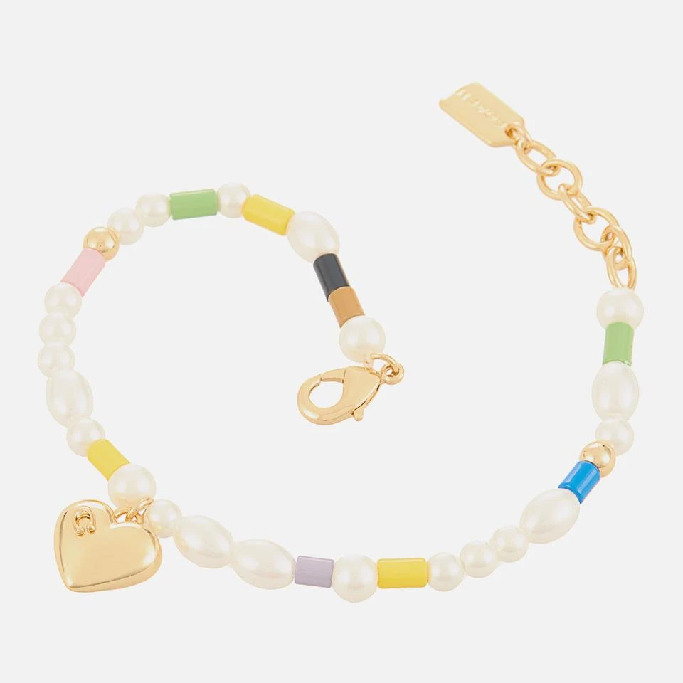 Coach Coach Pearl Heart Flex Gold-Plated Bead Bracelet 2