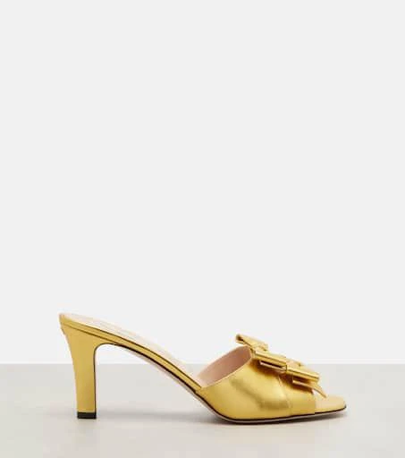 Valentino Bowow 75 metallic leather mules 4