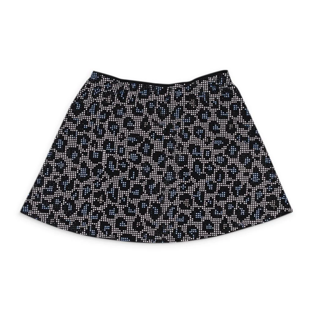 Adam Selman NWT ADAM SELMAN CRYSTAL RHINESTONE LEOPARD BLUE MINI SKIRT 2