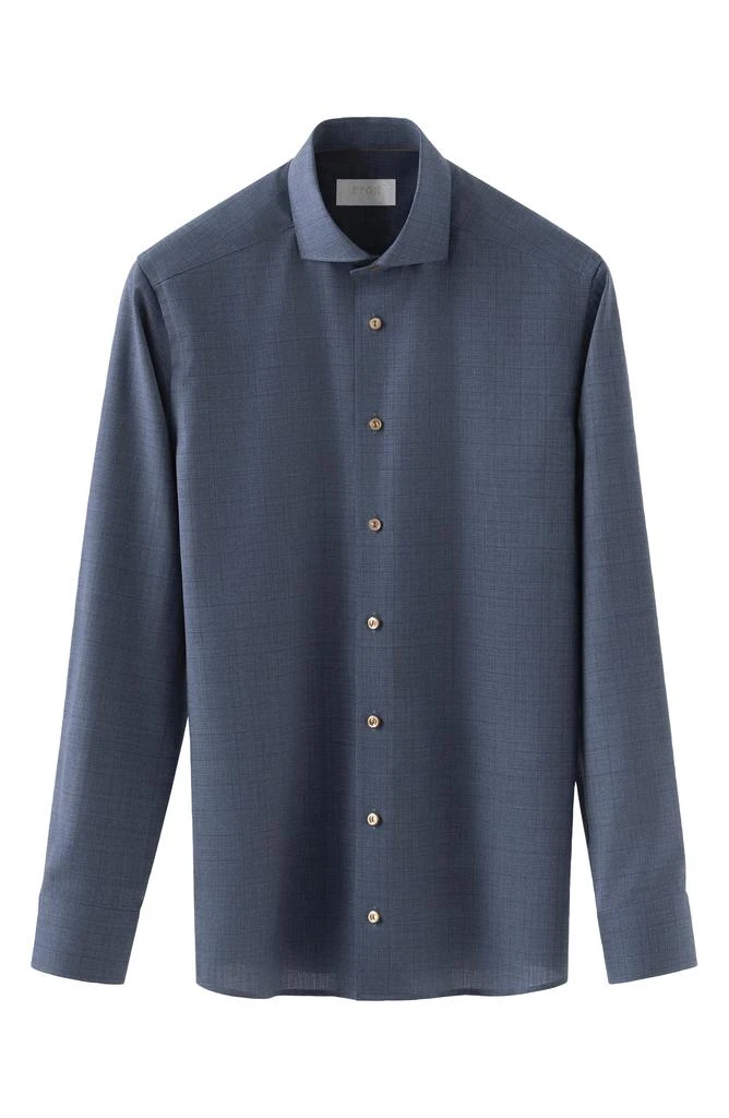 Eton Slim Fit Glen Plaid Wool Dress Shirt 4