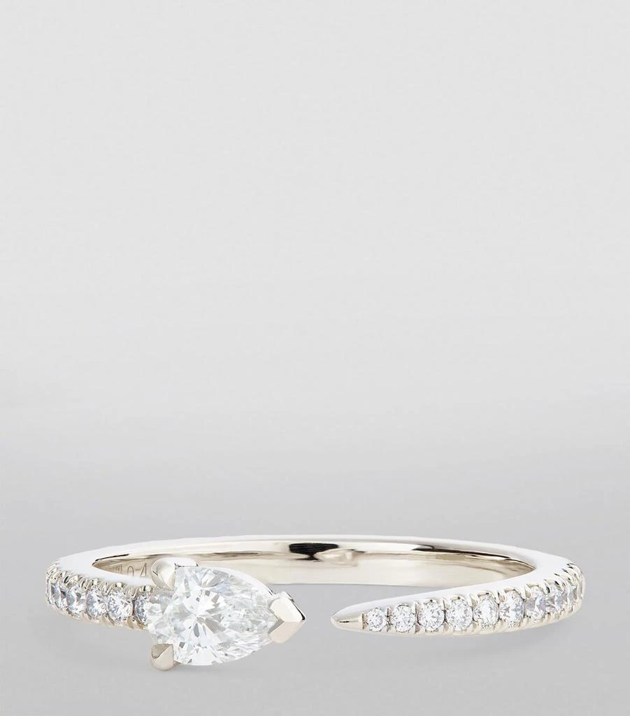 Engelbert White Gold and Diamond Pavé Drop Links Ring 3