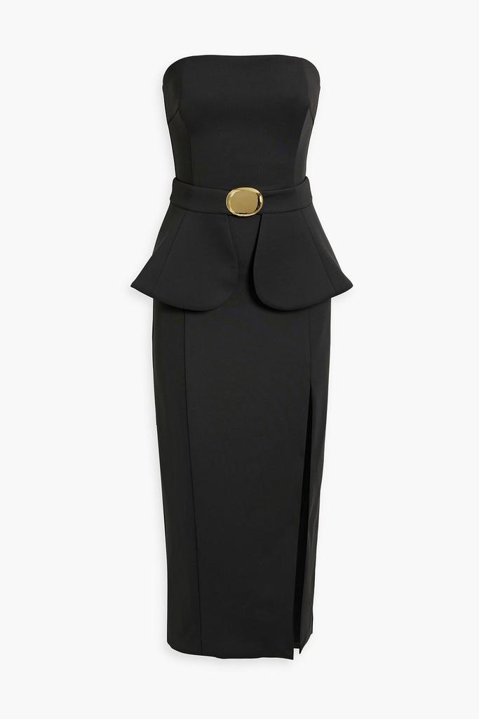 NICHOLAS Navaeh strapless belted ponte midi dress