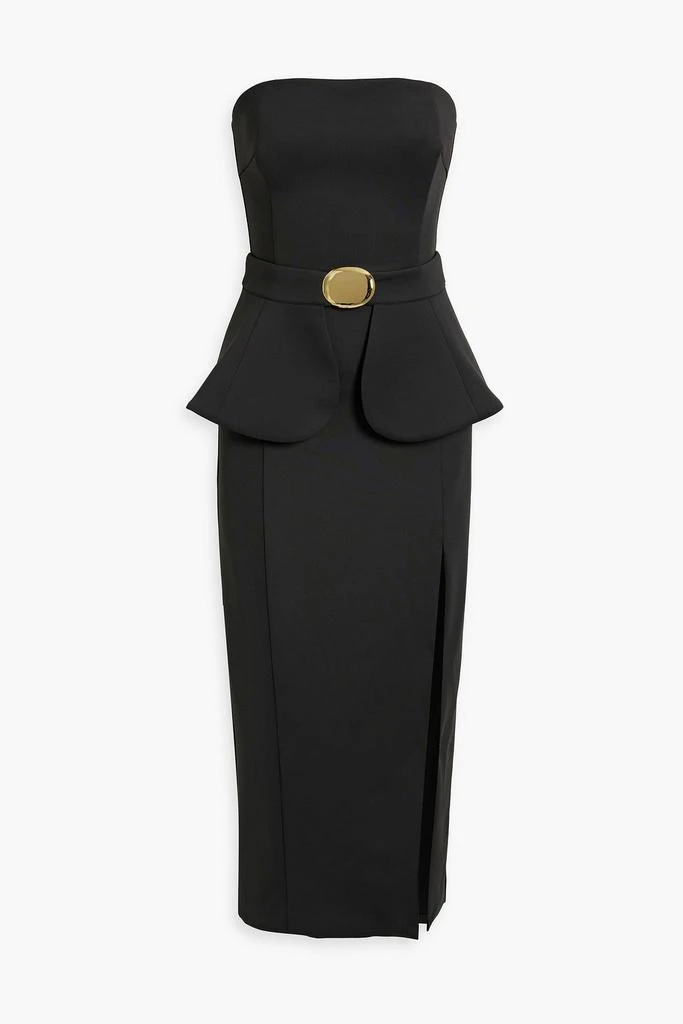 NICHOLAS Navaeh strapless belted ponte midi dress 1