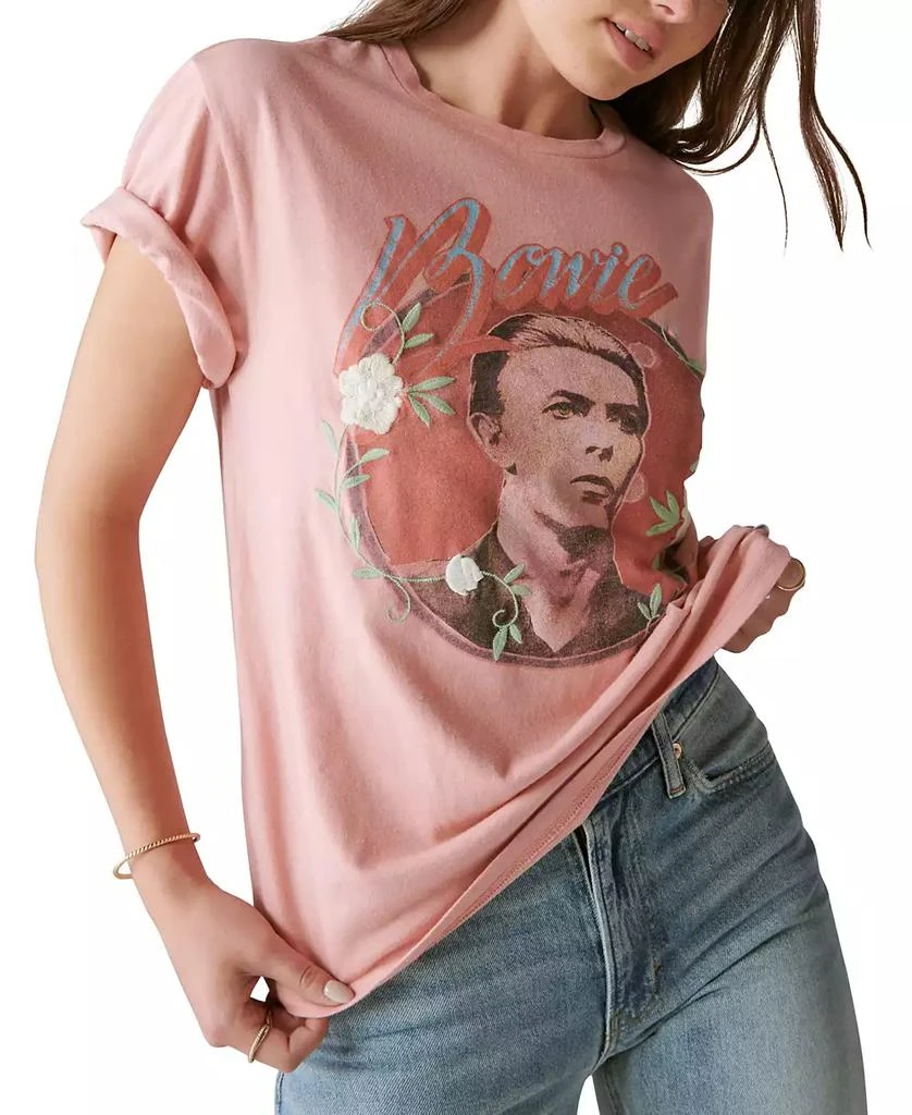 Lucky Brand Women's Bowie Cotton Embroidered Graphic T-Shirt 1