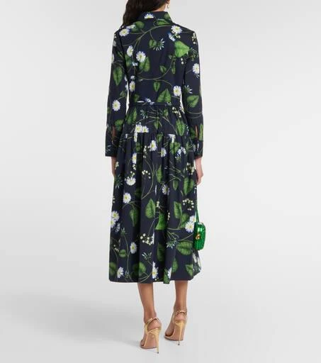 Oscar de la Renta Morning Glory cotton midi dress 3
