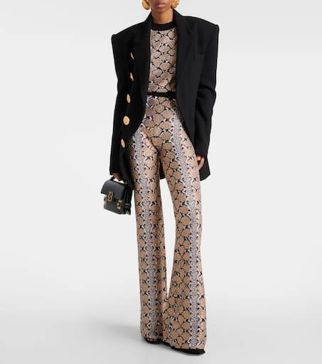 Balmain Snake-print flared pants 2