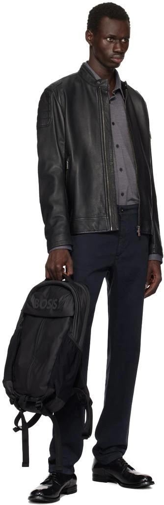 Hugo Boss Black Faux-Leather Logo Detail Backpack 4