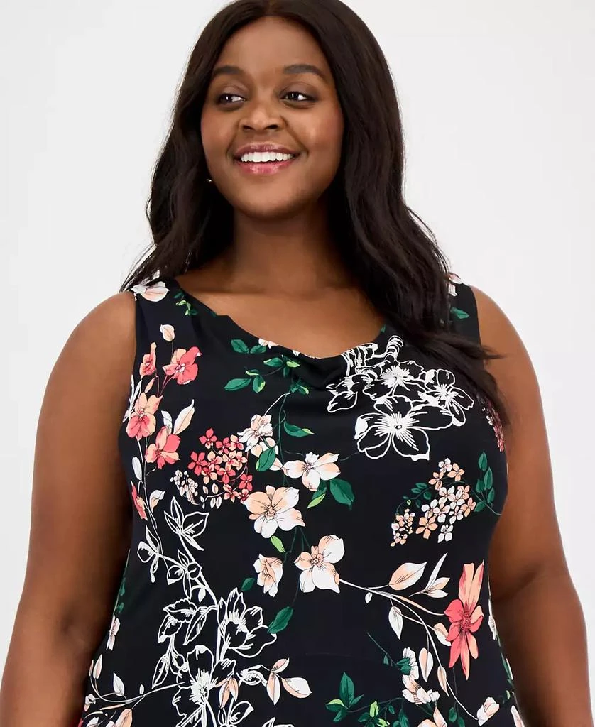 Robbie Bee Plus Size Printed Cowl-Neck Midi Dress 5