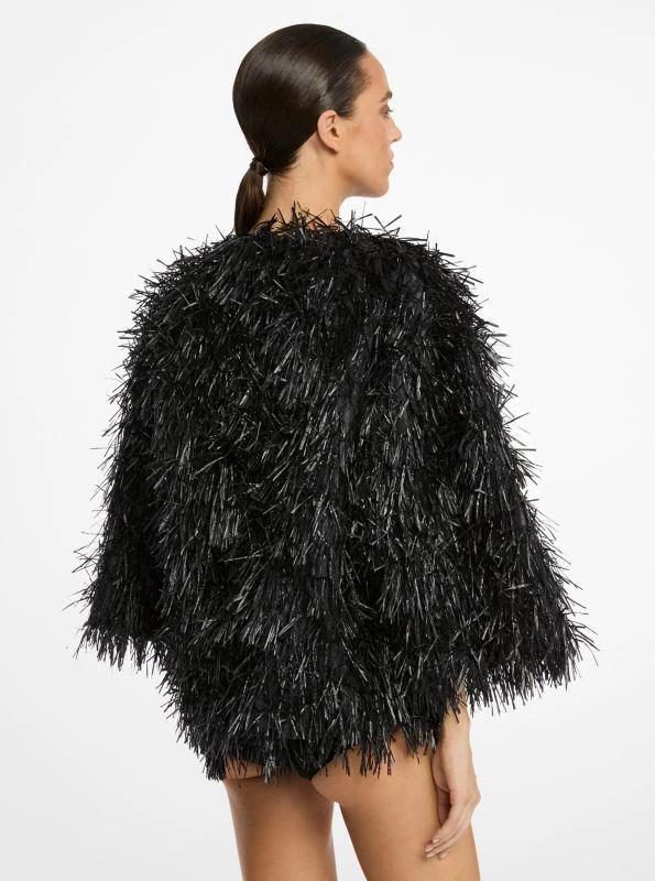 Michael Kors Hand-Embroidered Fringe Chubby Jacket 2