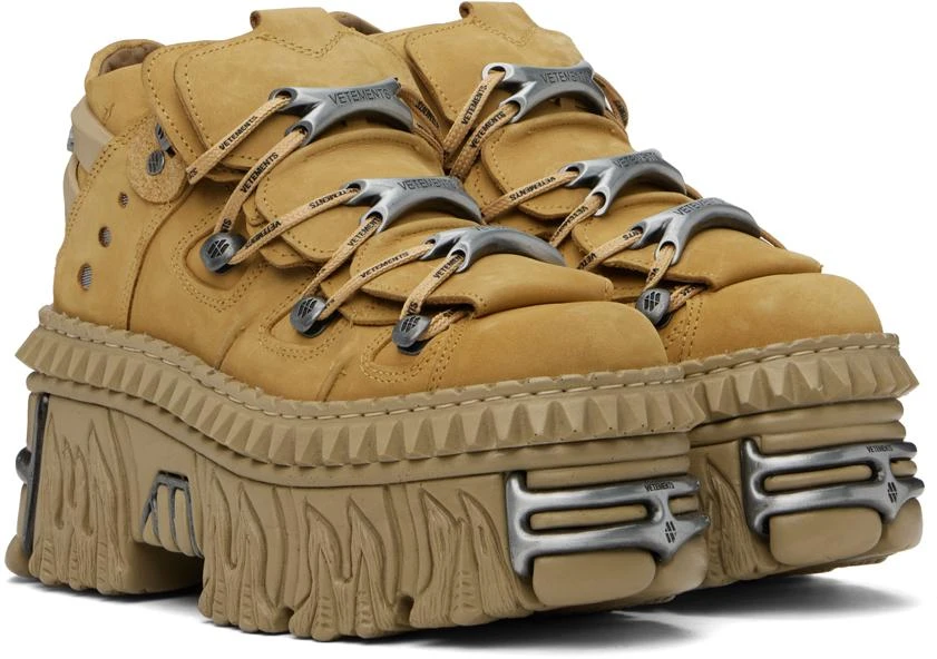 VETEMENTS Tan New Rock Edition Platform Sneakers - Casual Shoes 