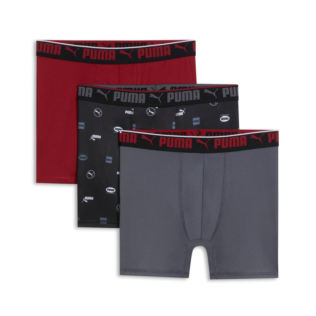 Puma PUMA Men's Athletic Fit Logo Boxers Briefs (3 Pack)