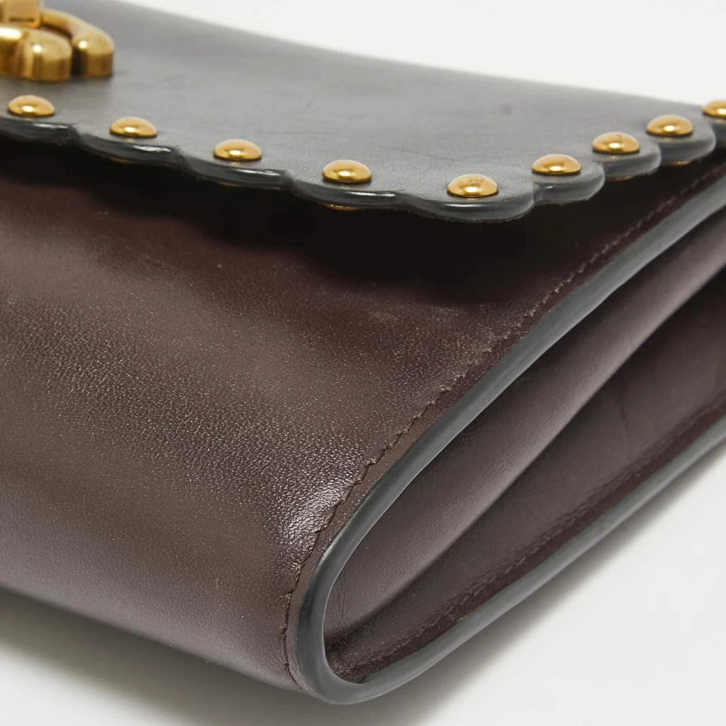 Coach Coach Black/Burgundy Leather Scallop Studded Marlow Crossbody Bag 11