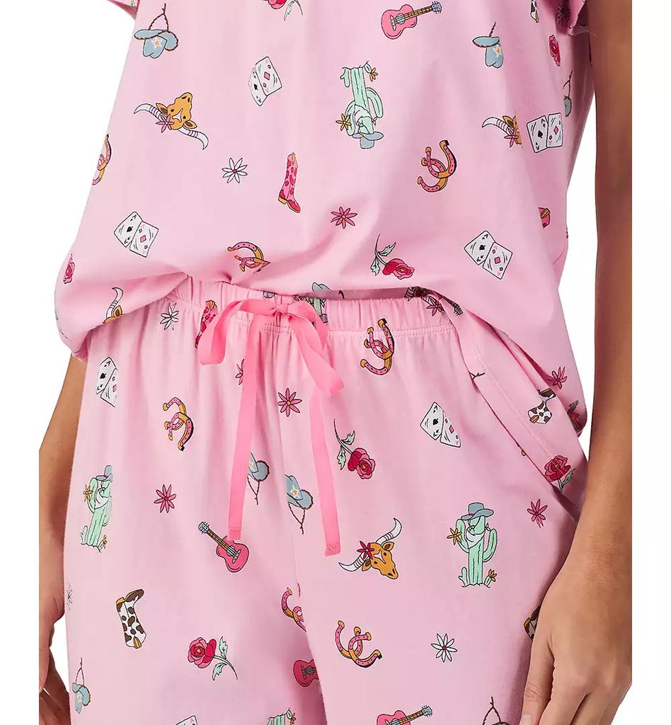 Cuddl Duds Women's Short-Sleeve Cropped Pajama Set