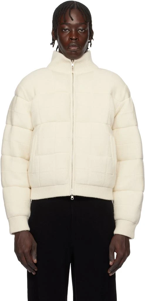 Guest in Residence Off-White & Red Quilted Reversible Puffer Jacket 1