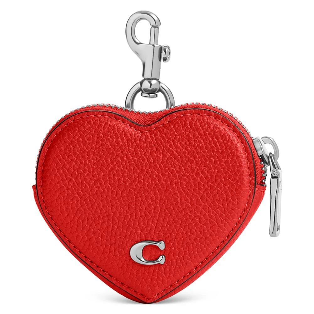 COACH Pebbled Leather Heart Coin Purse 1