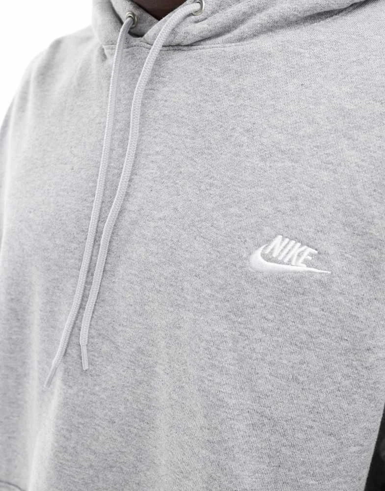 Shop Nike Club French Terry oversized hoodie in grey on Sale at