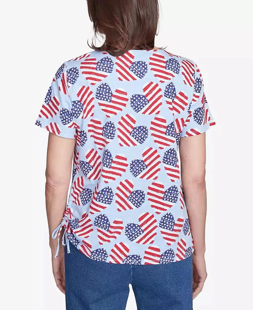 Alfred Dunner Petite  Flag Heart Top with Side Ruching 2